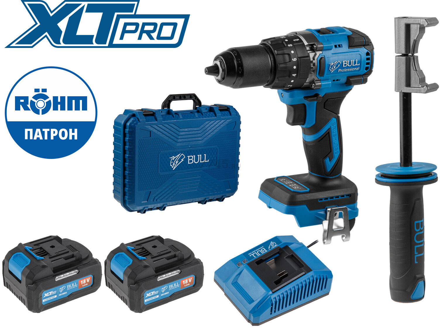 Дрель-шуруповерт аккумуляторная ударная BULL SR 1806 R-series XLTpro (2329059)