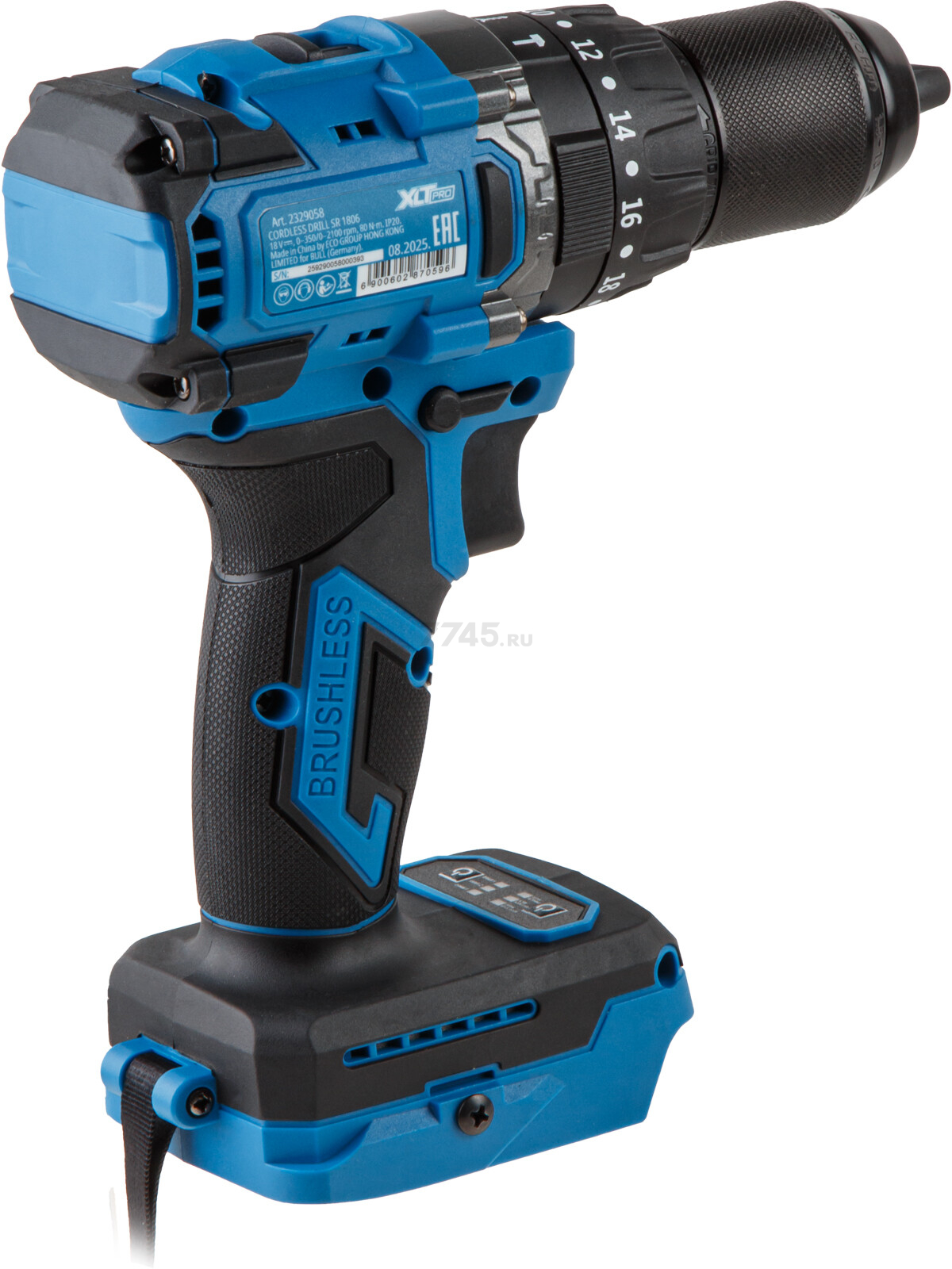 Дрель-шуруповерт аккумуляторная ударная BULL SR 1806 R-series XLTpro (2329059) - Фото 6