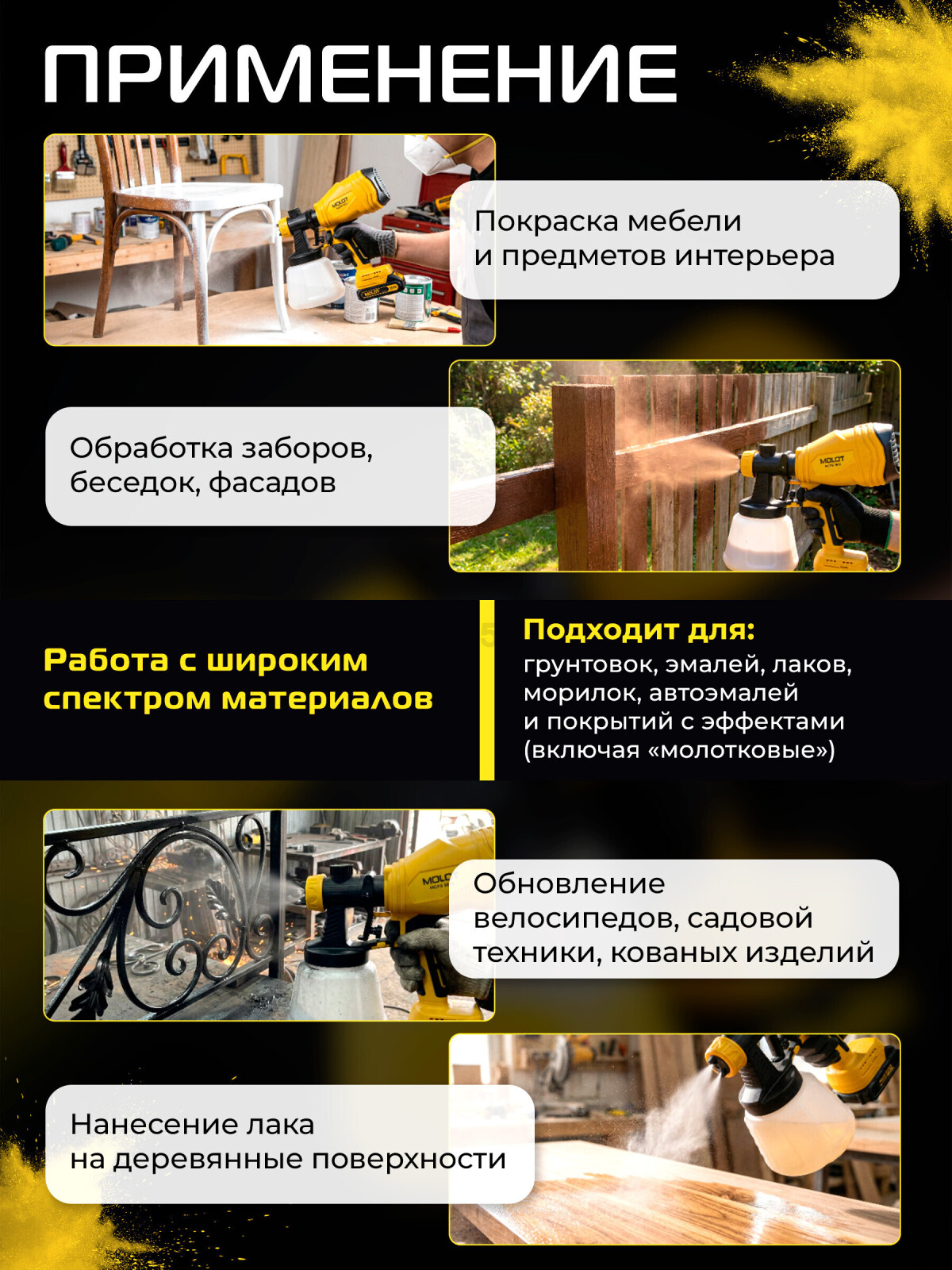 Краскораспылитель аккумуляторный MOLOT MCPS 1810 XLT Lite SET (2318036) - Фото 5