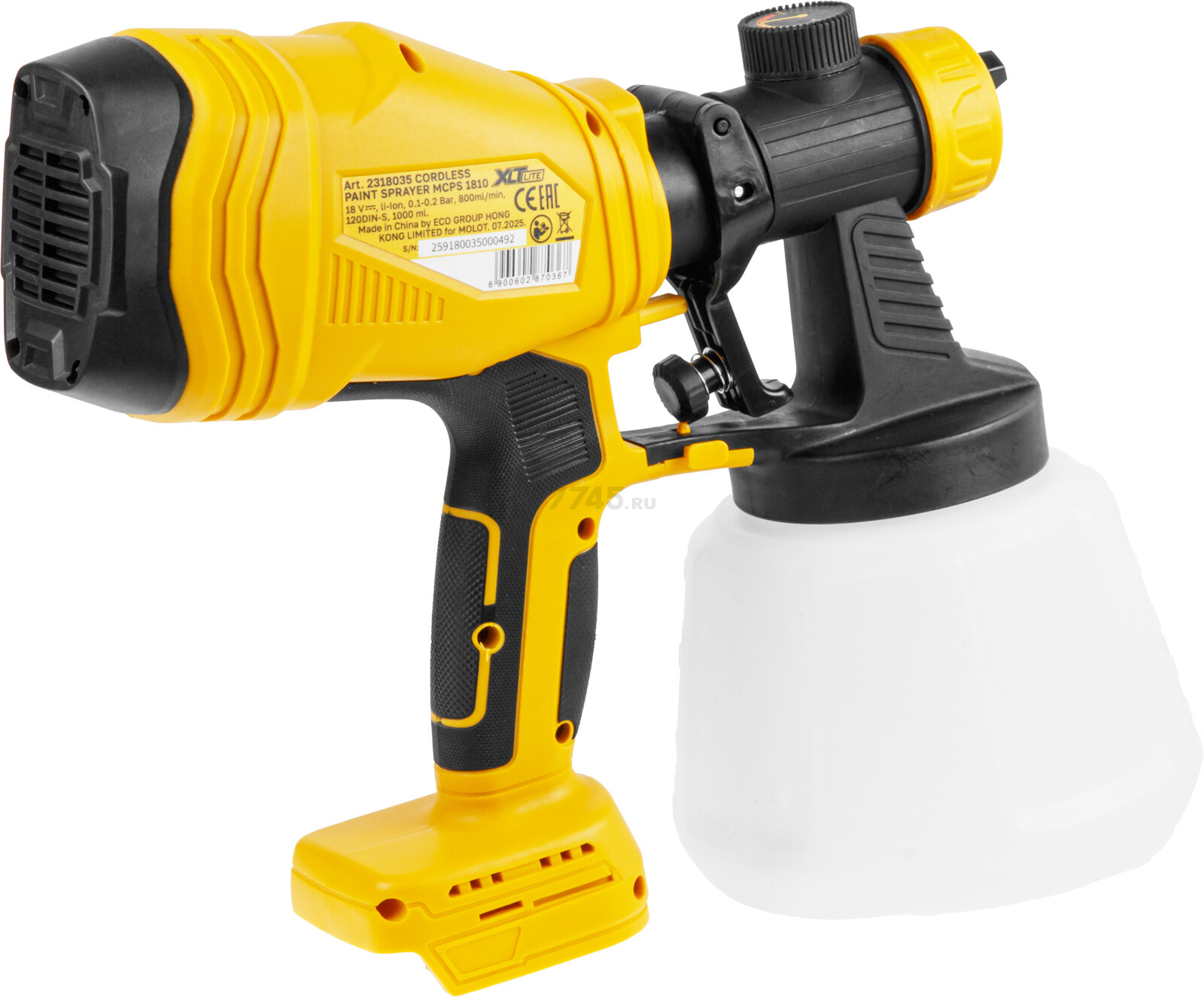 Краскораспылитель аккумуляторный MOLOT MCPS 1810 XLT Lite SET (2318036) - Фото 9