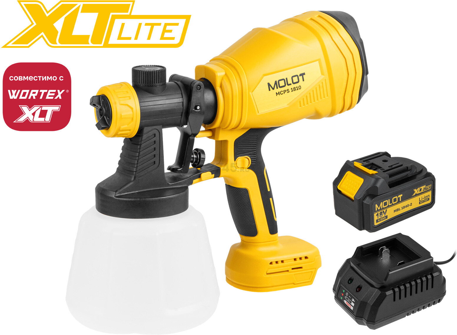Краскораспылитель аккумуляторный MOLOT MCPS 1810 XLT Lite SET (2318036) - Фото 9