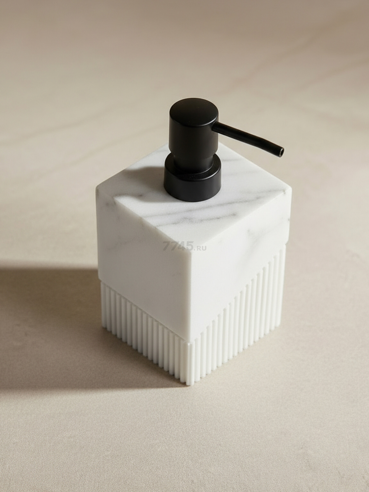 Дозатор для жидкого мыла PERFECTO LINEA Element Marble белый (35-618701) - Фото 4