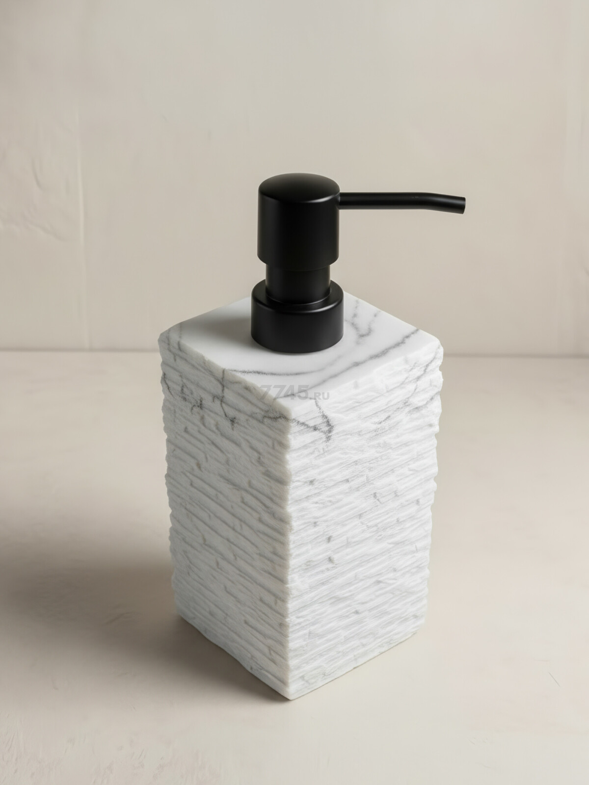 Дозатор для жидкого мыла PERFECTO LINEA StoneWave белый (35-130811) - Фото 4