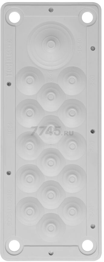 Кабельный ввод мембранный TDM КВМ-16 16 вводов d 8-40 мм серый (SQ0814-0010) - Фото 3