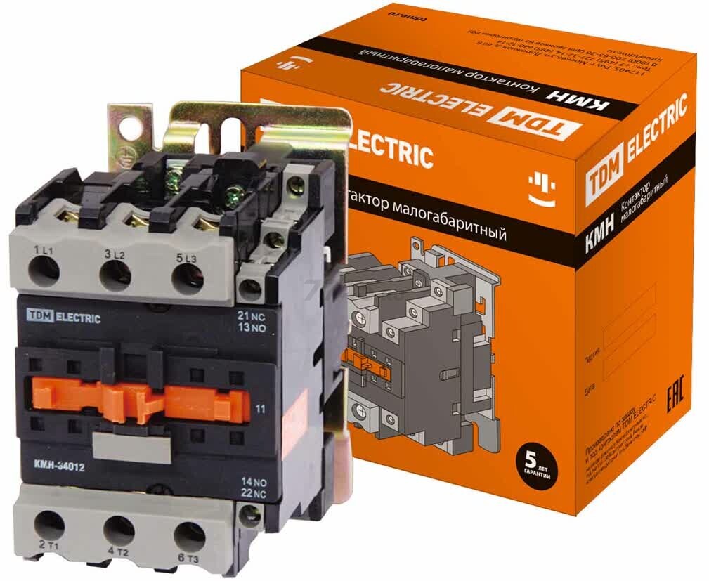 Контактор малогабаритный TDM КМН-34012 40А 230В/АС3 1НО;1НЗ (SQ0708-0022)