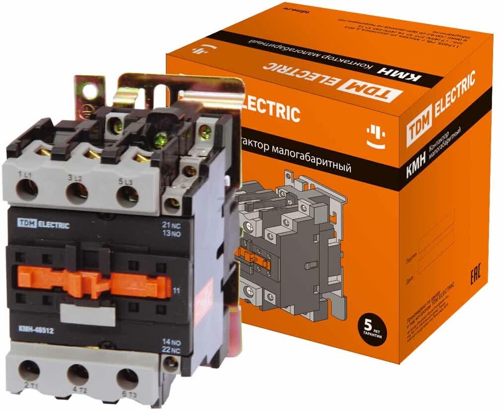Контактор малогабаритный TDM КМН-48012 80А 230В/АС3 1НО;1НЗ (SQ0708-0028)