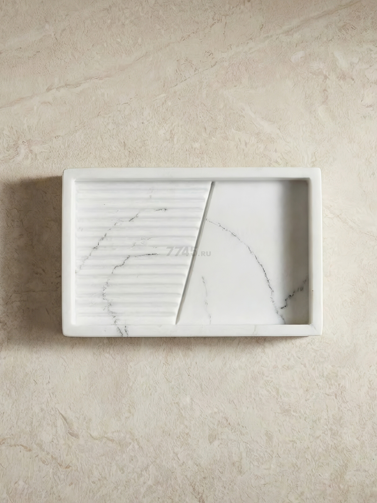 Мыльница PERFECTO LINEA Element Marble белый (35-618703) - Фото 3