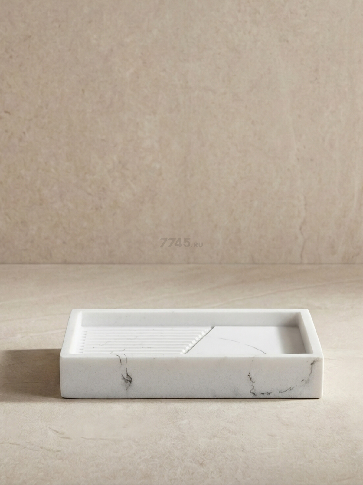 Мыльница PERFECTO LINEA Element Marble белый (35-618703) - Фото 4