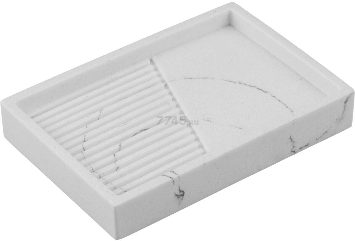 Мыльница PERFECTO LINEA Element Marble белая (35-618703)