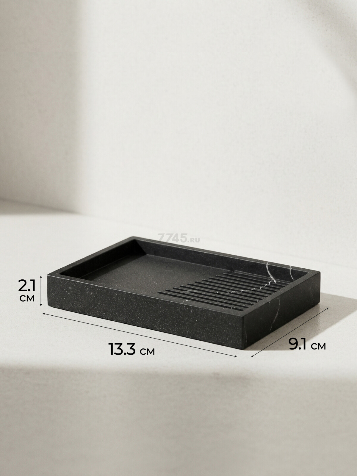 Мыльница PERFECTO LINEA Element Marble черный (35-618603) - Фото 6