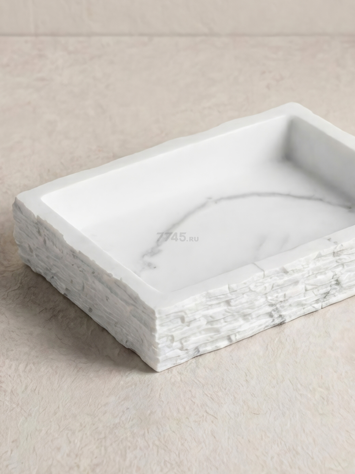 Мыльница PERFECTO LINEA StoneWave белый (35-130813) - Фото 2