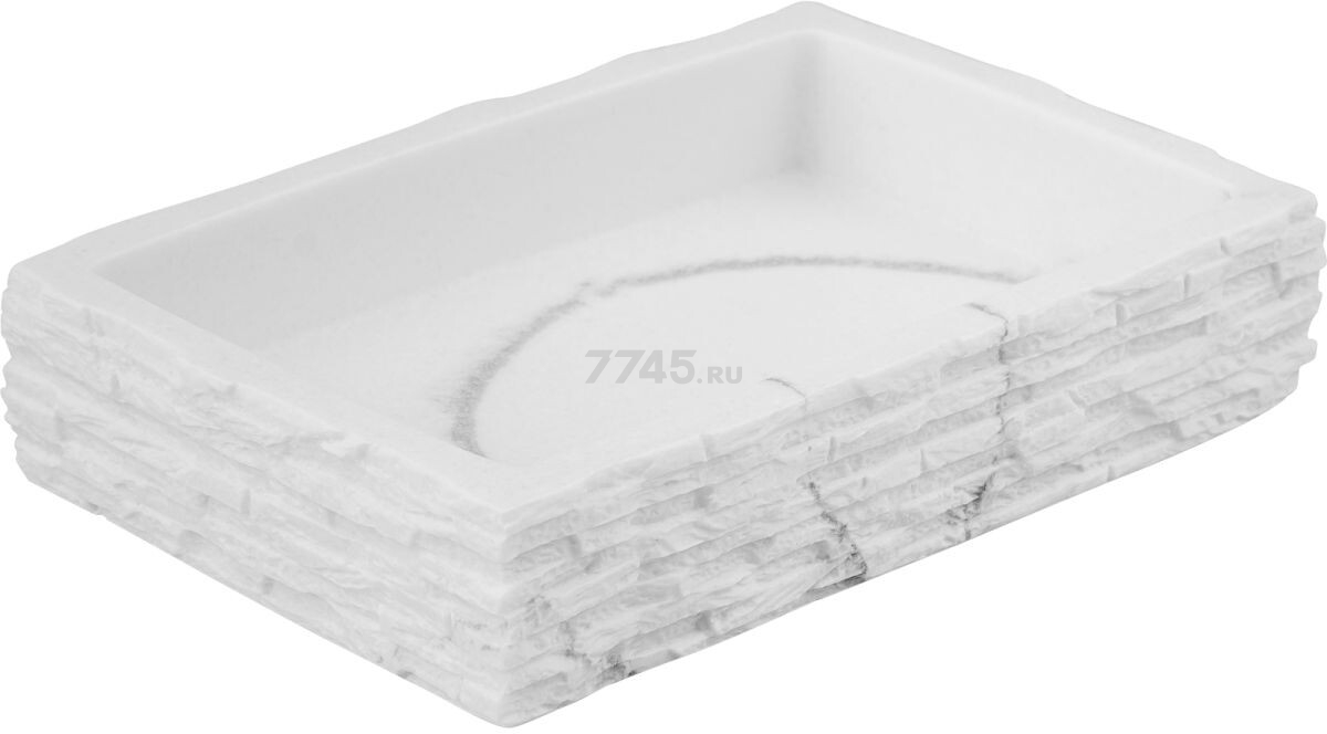 Мыльница PERFECTO LINEA StoneWave белый (35-130813) - Фото 9