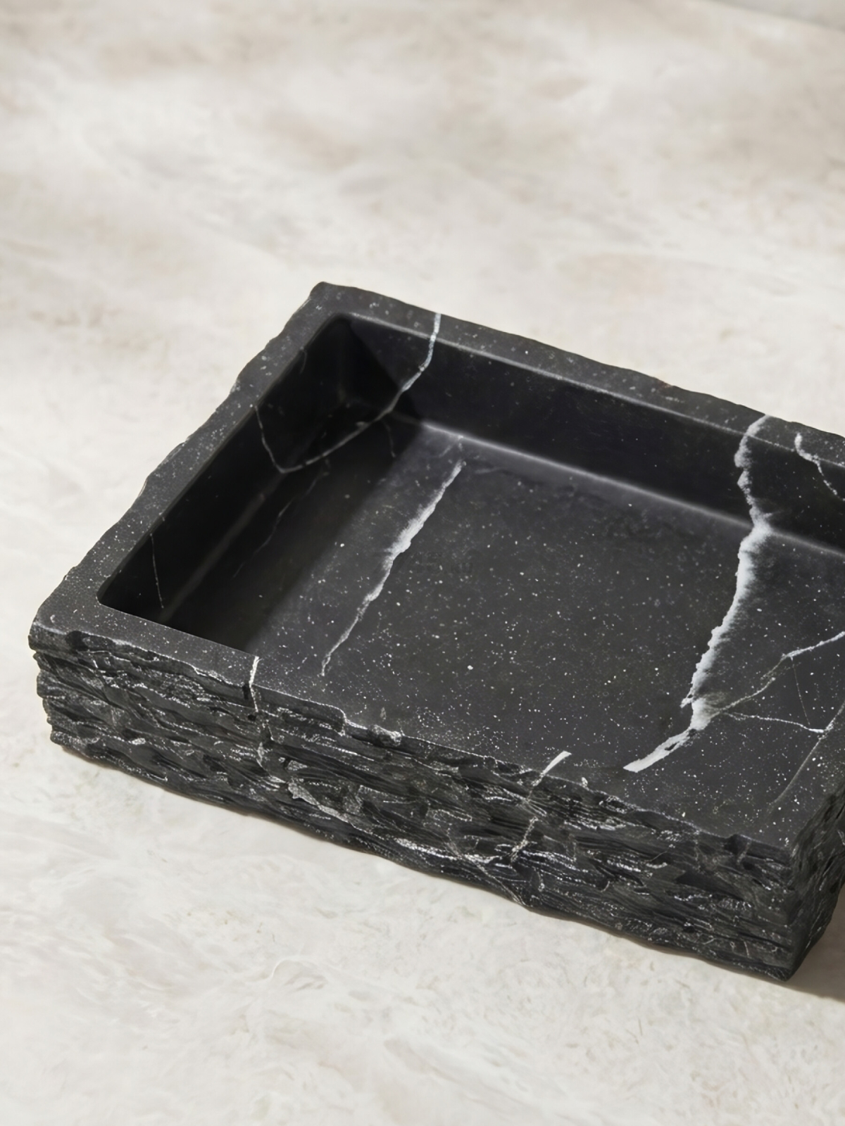 Мыльница PERFECTO LINEA StoneWave черный (35-130803) - Фото 2