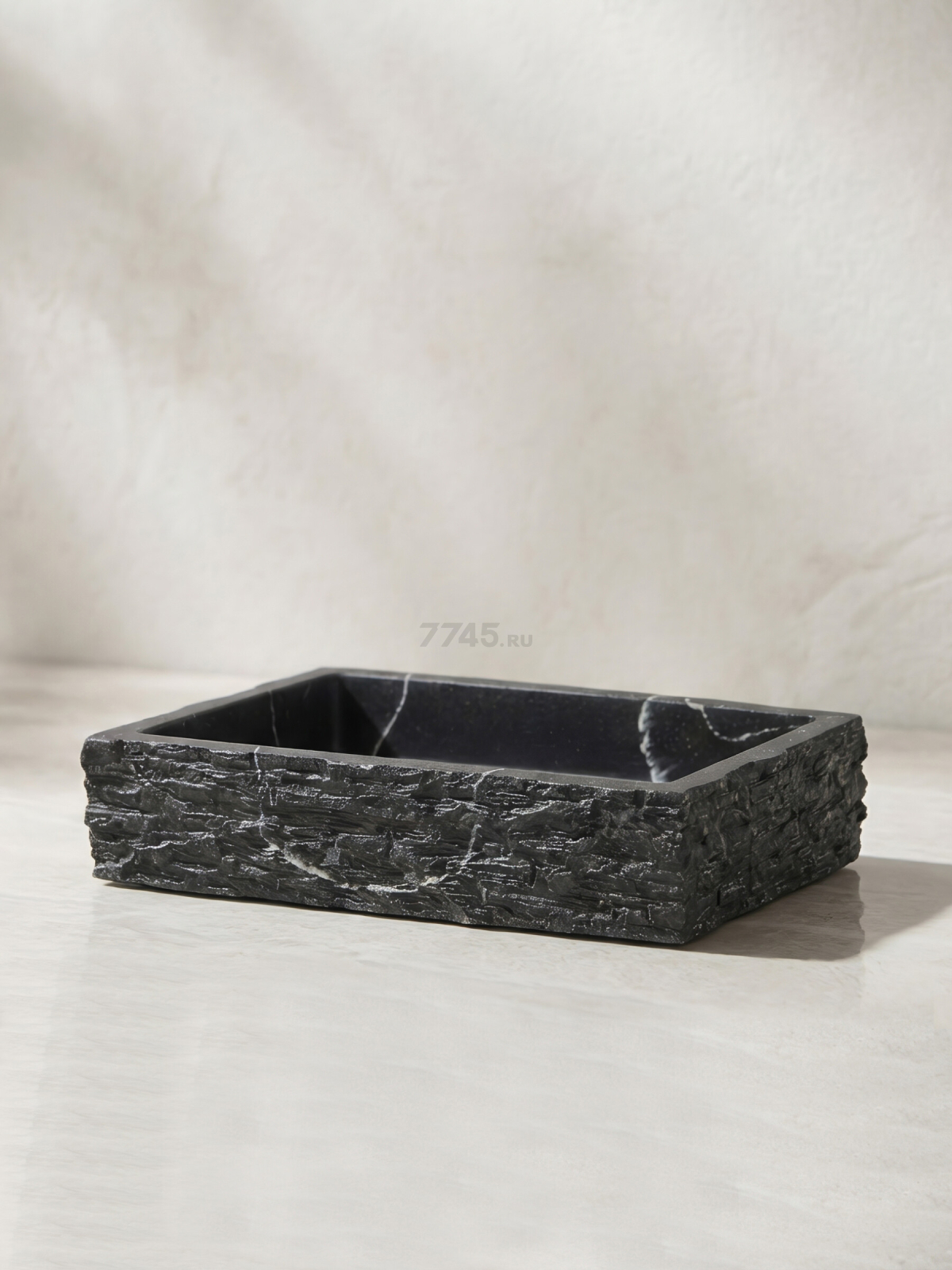 Мыльница PERFECTO LINEA StoneWave черный (35-130803) - Фото 4