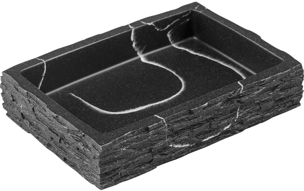 Мыльница PERFECTO LINEA StoneWave черная (35-130803)