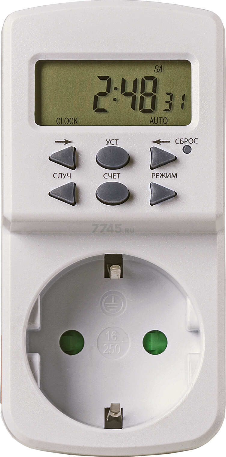 Розетка с таймером TDM ТРЭ-Н-01-1мин/7дн-10on/off-8А Народный (SQ1506-0102) - Фото 2