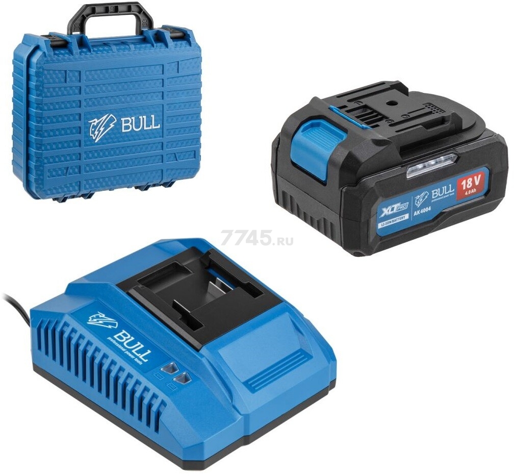 Комплект аккумулятор 18В 4Ач и зарядное устройство BULL XLTpro SET (2329061)