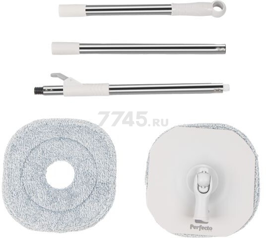 Швабра с отжимным ведром PERFECTO LINEA Mopex бело-серая (43-171331) - Фото 7