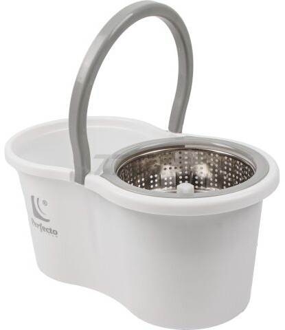 Швабра с отжимным ведром PERFECTO LINEA AquaSpin бело-серая (43-452521) - Фото 8