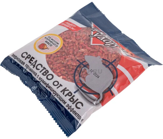 Отрава от грызунов ДОМОВОЙ ПРОШКА Тройной удар 130 г (4607005241221) - Фото 3