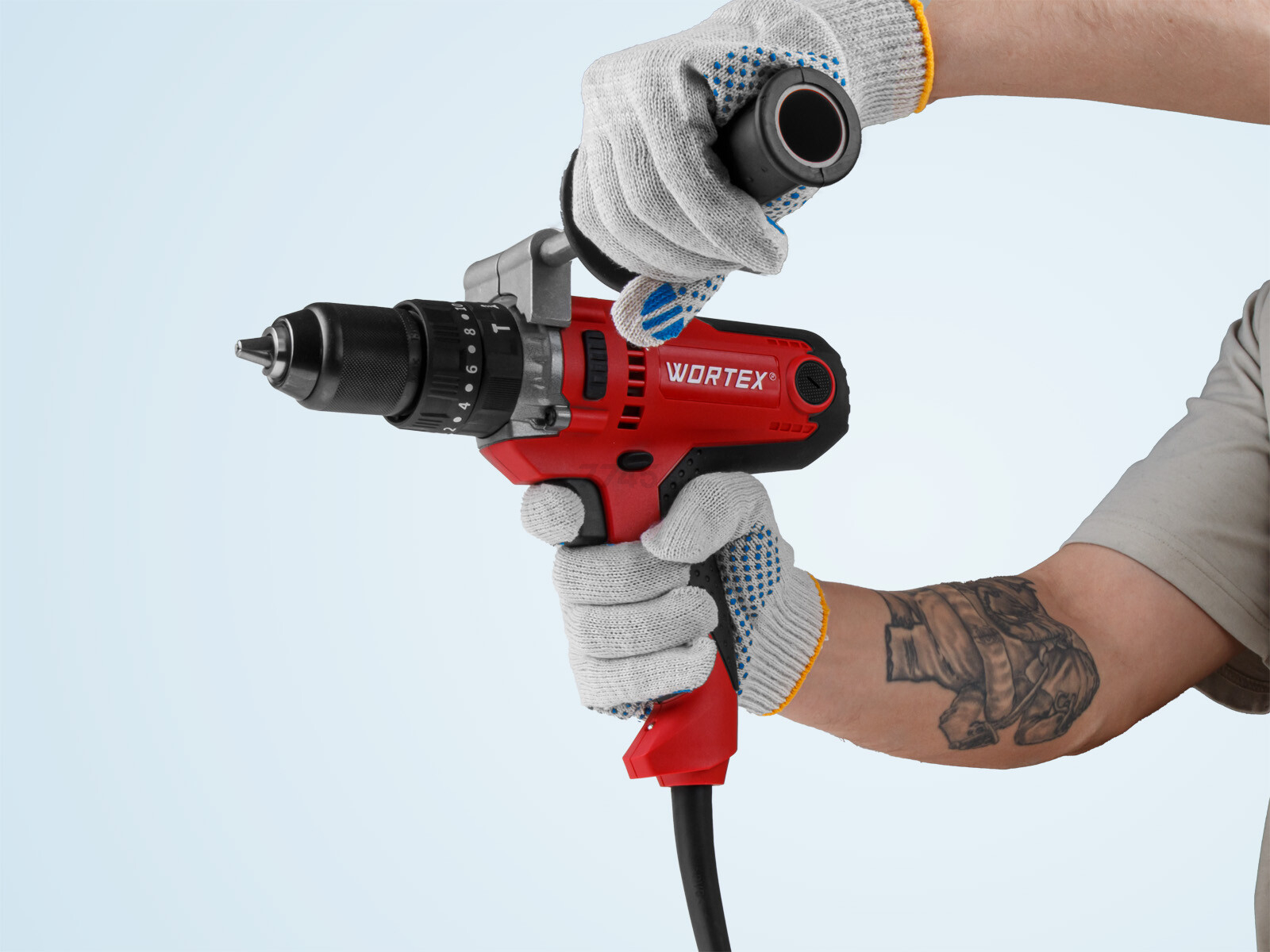 Дрель-шуруповерт сетевая ударная WORTEX DR 1323 D (2322091) - Фото 7