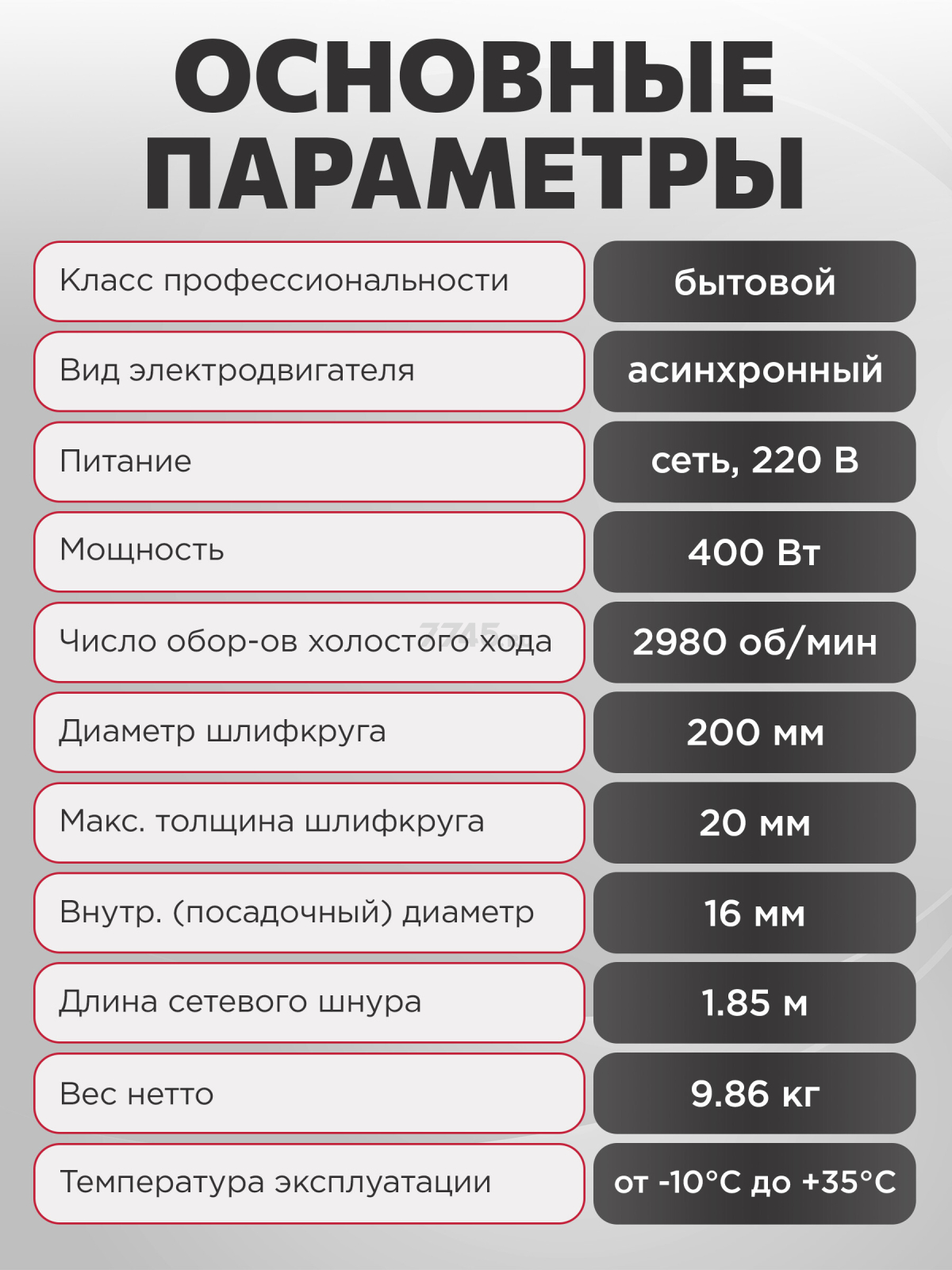 Станок точильный (точило) WORTEX BG 2060 (2322024) - Фото 7