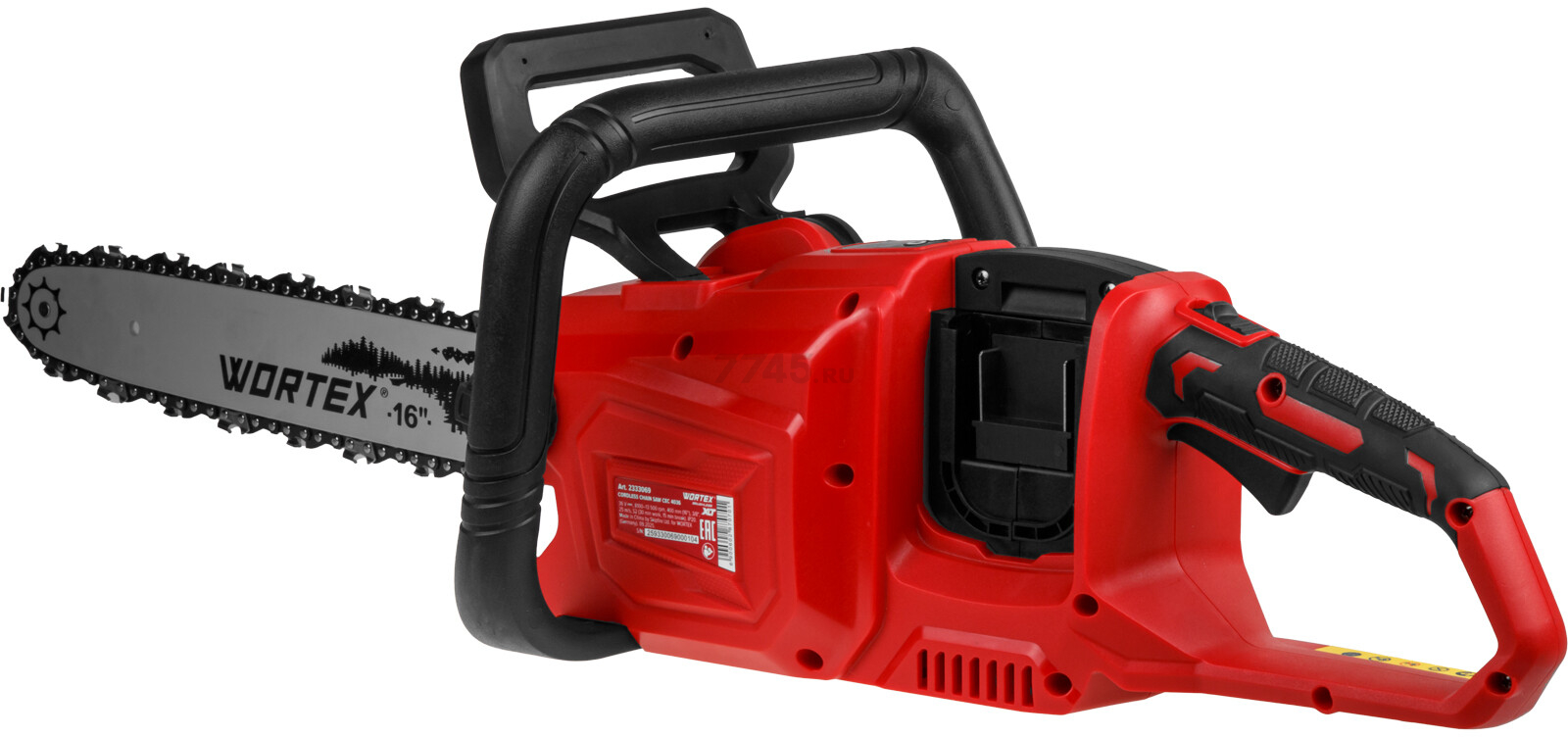 Пила цепная аккумуляторная WORTEX CEC 4036 XLT SOLO (2333069) - Фото 3