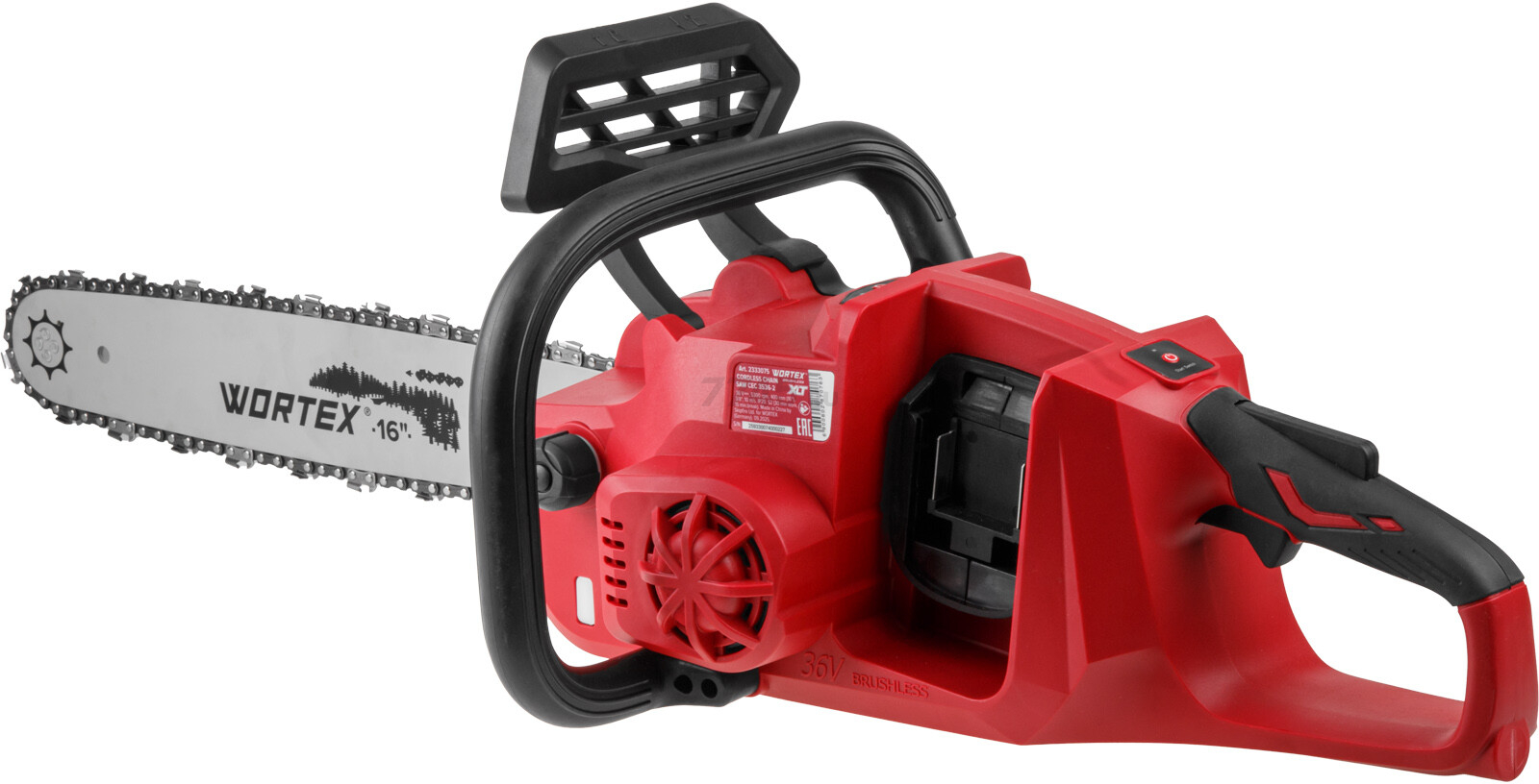 Пила цепная аккумуляторная WORTEX CEC 3536-2 ALL1 XLT SOLO (2333075) - Фото 4