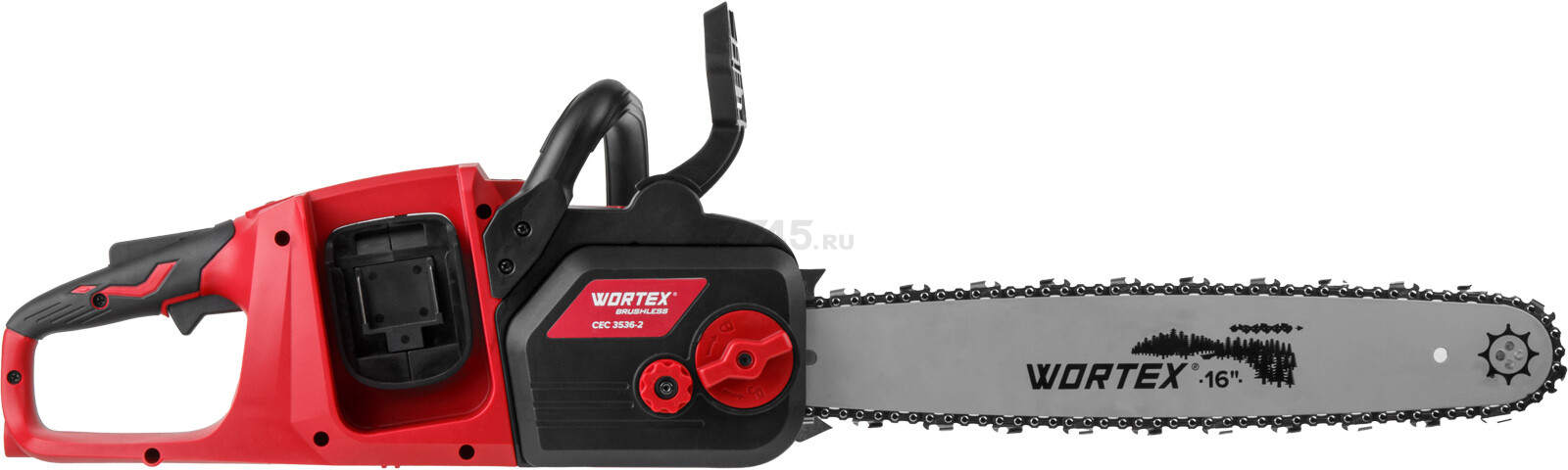 Пила цепная аккумуляторная WORTEX CEC 3536-2  ALL1 XLT SET (2333076) - Фото 6