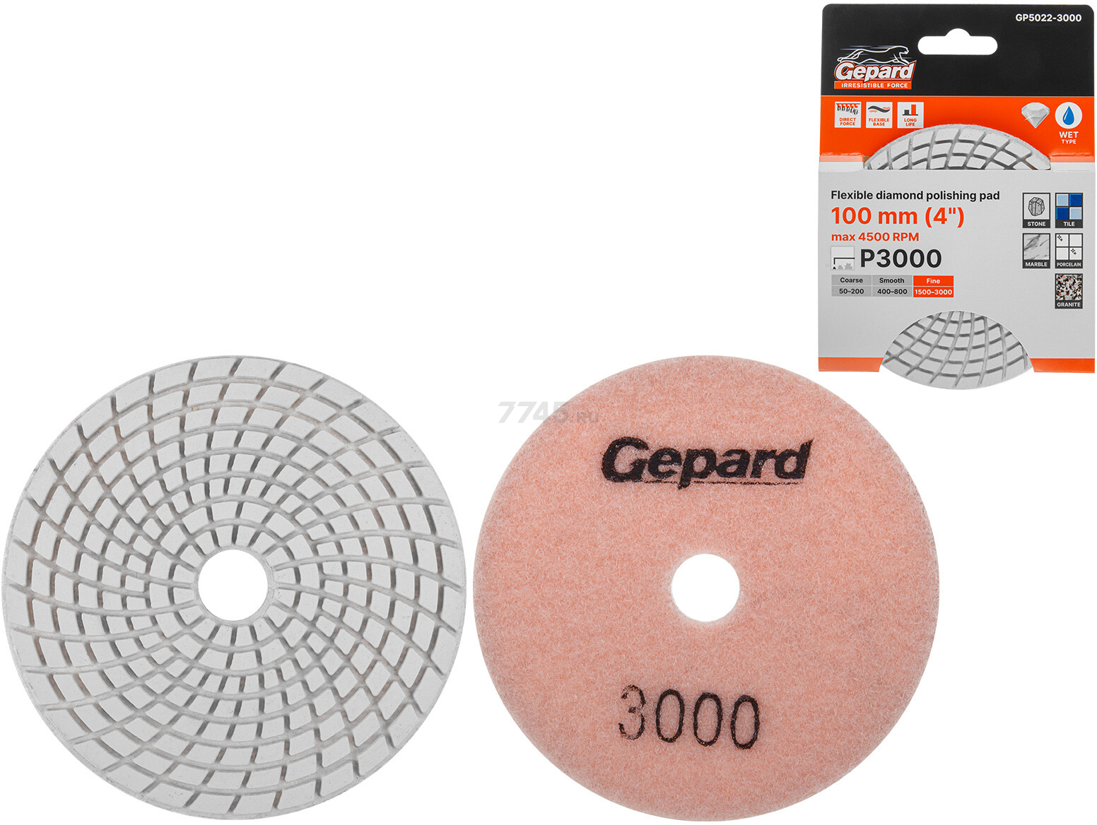 Алмазный гибкий шлифовальный круг (черепашка) d 100 мм P3000 GEPARD (GP5022-3000)