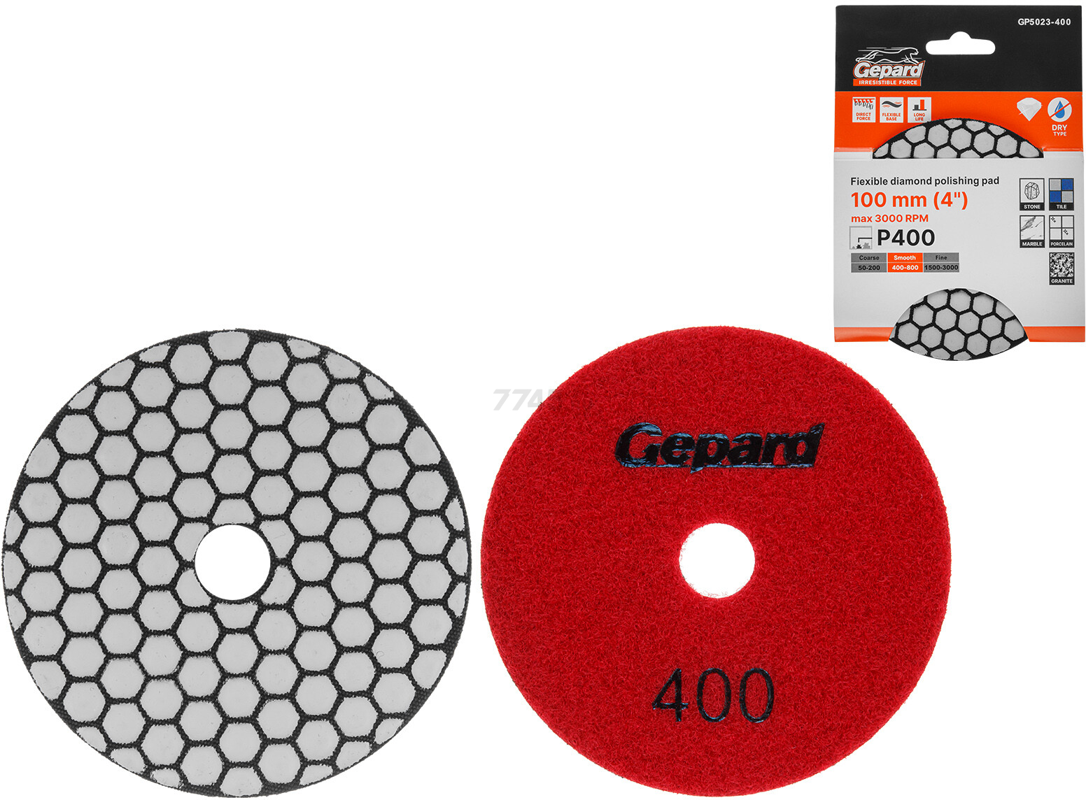 Алмазный гибкий шлифовальный круг (черепашка) d 100 мм P400 GEPARD (GP5023-400)