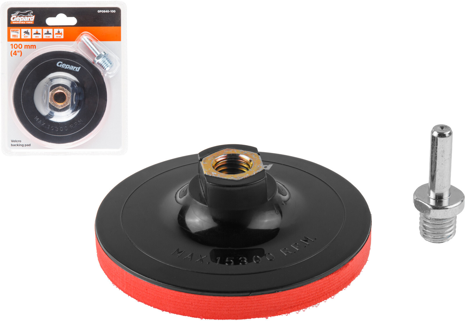 Тарелка опорная 100 мм М14/8 мм GEPARD мягкая (GP0840-100)