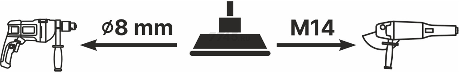 Тарелка опорная 100 мм М14/8 мм GEPARD мягкая (GP0840-100) - Фото 3