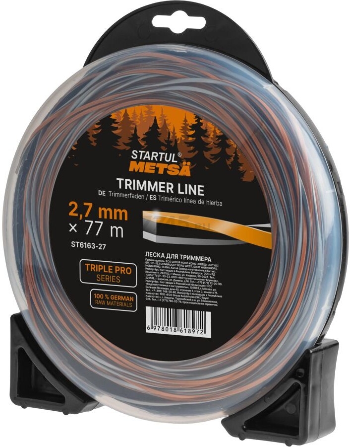 Леска для триммера 2.7 мм х 77 м TRIPLE PRO STARTUL METSA (ST6163-27) - Фото 4