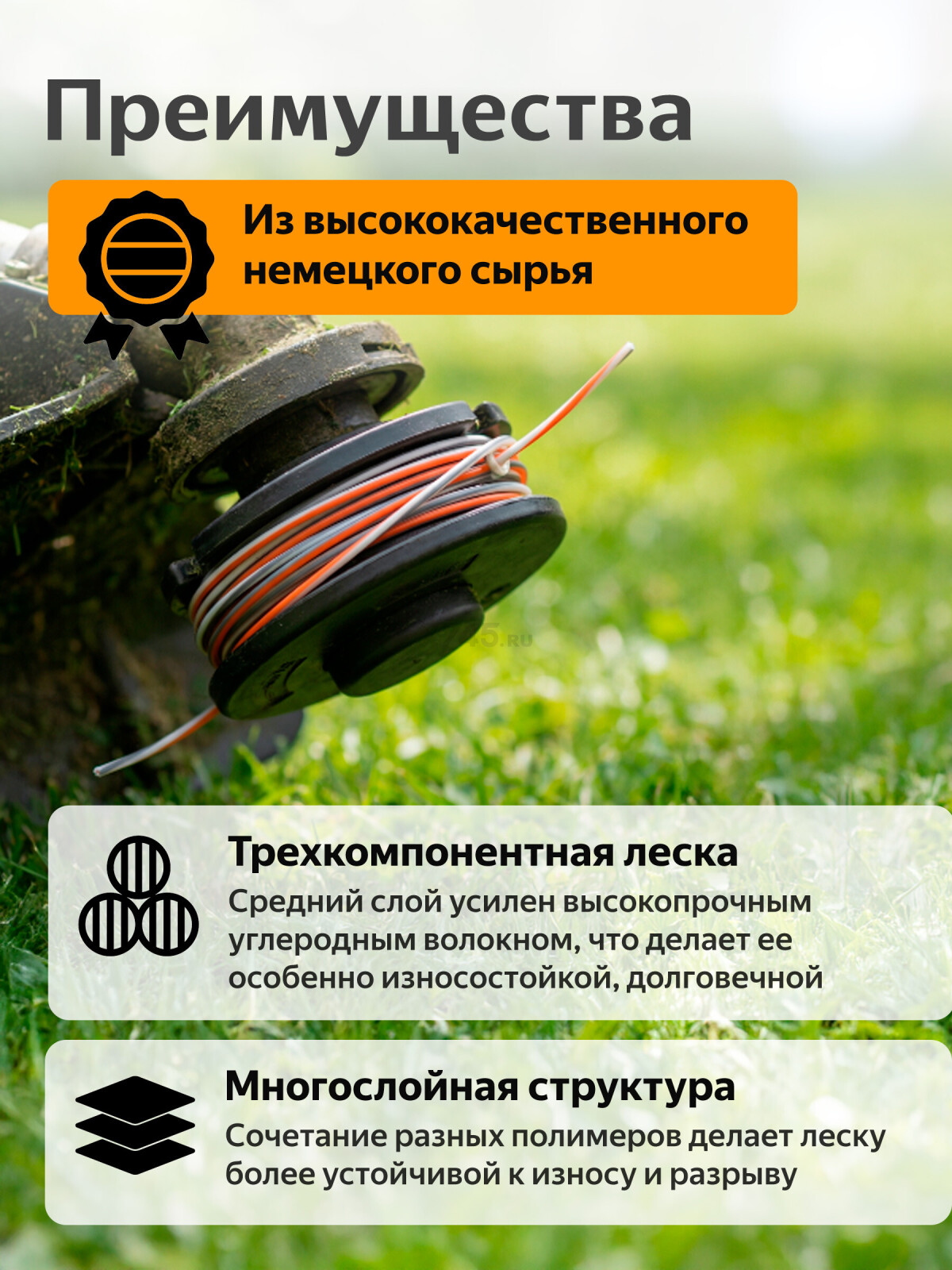 Леска для триммера 2.4 мм х 15 м TRIPLE PRO STARTUL METSA (ST6162-24) - Фото 2