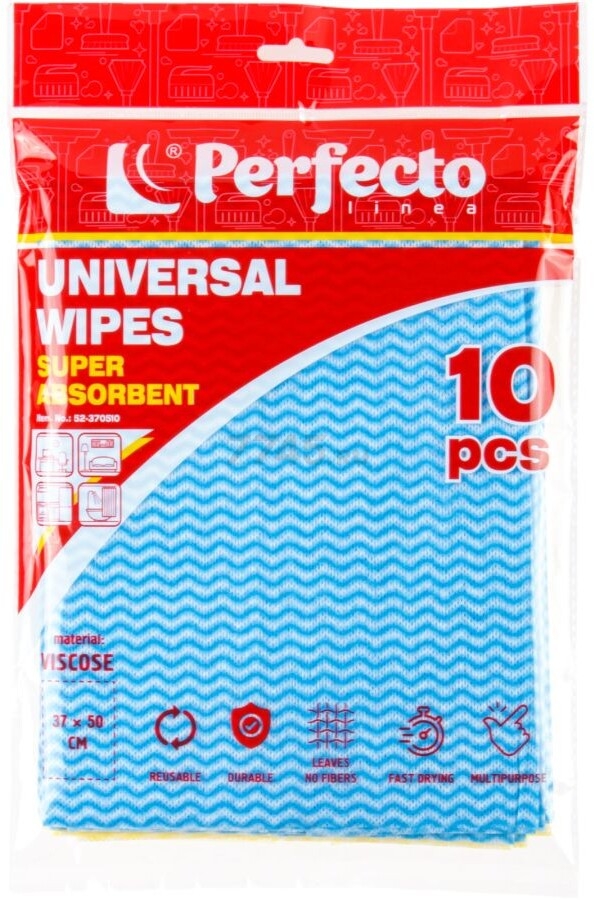 Салфетки универсальные PERFECTO LINEA Super absorbent вискозные 10 штук (52-370510)
