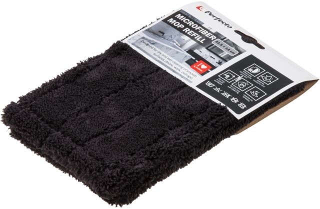 Сменная насадка для швабры PERFECTO LINEA из микрофибры черная (44-432123)