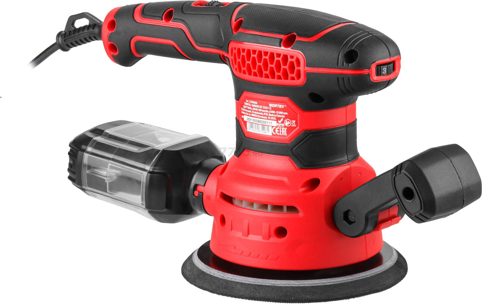 Шлифмашина эксцентриковая (орбитальная) WORTEX RS 1250-1 E (2319096) - Фото 5