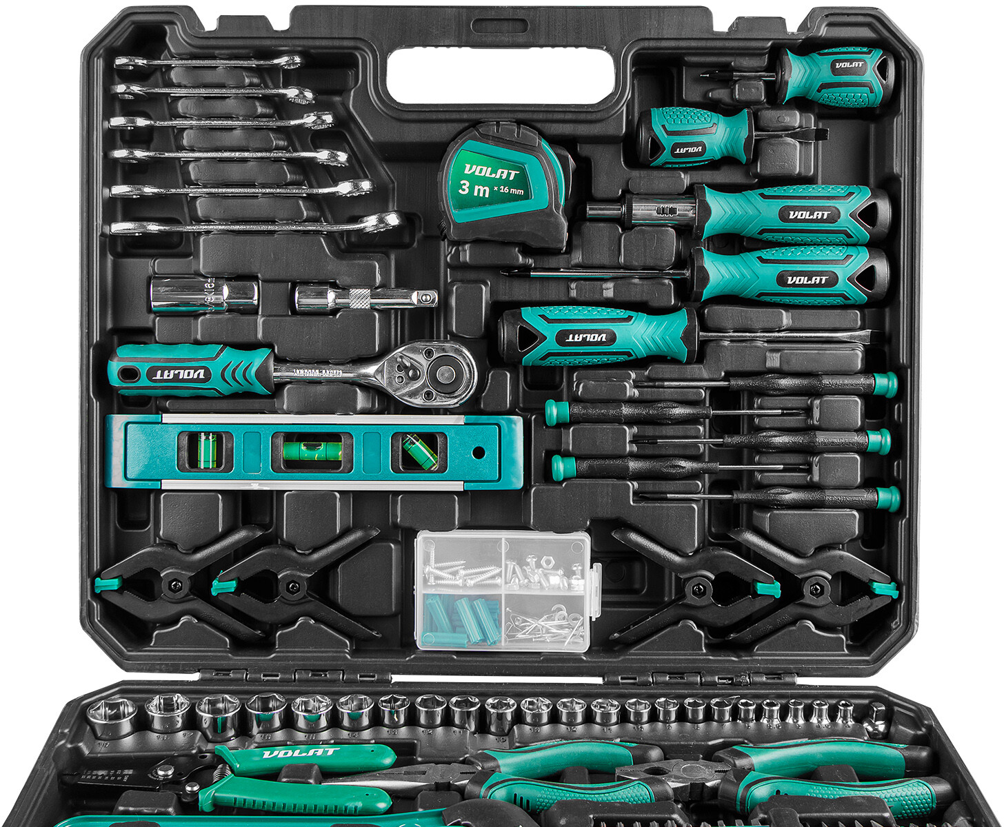 Набор инструментов 1/4", 3/8"  6 граней 168 предметов ВОЛАТ (19610-168) - Фото 7