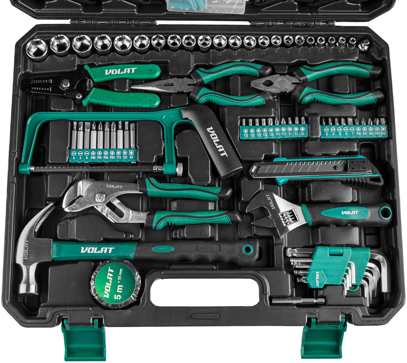 Набор инструментов 1/4", 3/8"  6 граней 168 предметов ВОЛАТ (19610-168) - Фото 6