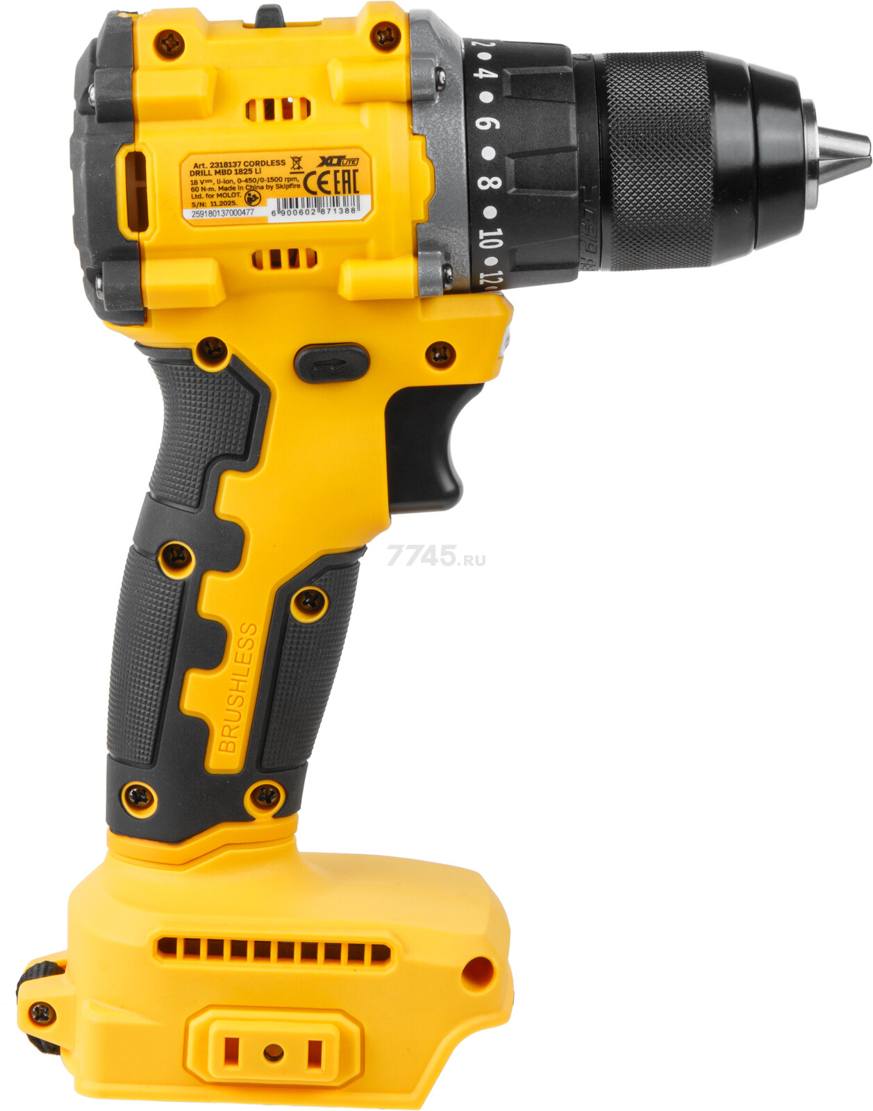 Дрель-шуруповерт аккумуляторная MOLOT MBD 1825 Li XLT Lite SOLO (2318137) - Фото 4