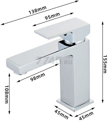 Смеситель для умывальника ECONOCE серия 840 (EC0840) - Фото 2