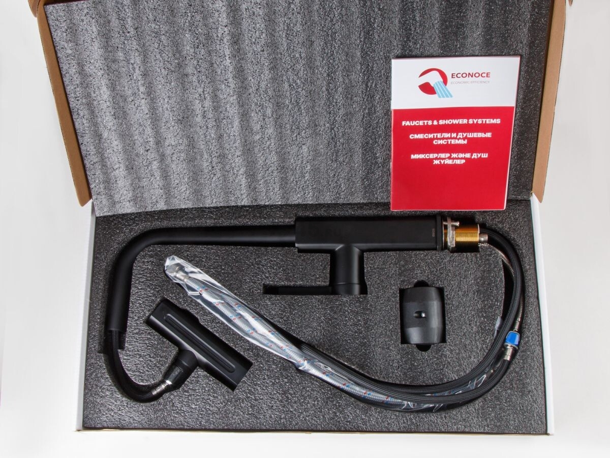 Смеситель для кухни ECONOCE серия 840 черный (EC0824BL) - Фото 6