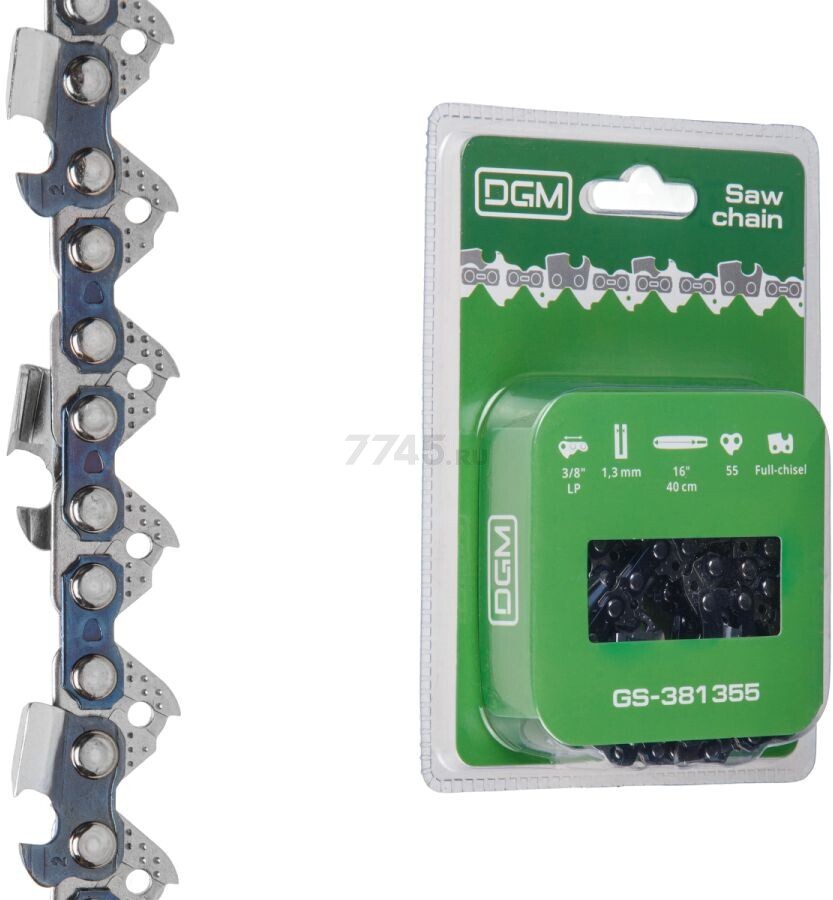 Цепь 40 см 16" 3/8" LP 1.3 мм 55 звеньев DGM (GS-381355)