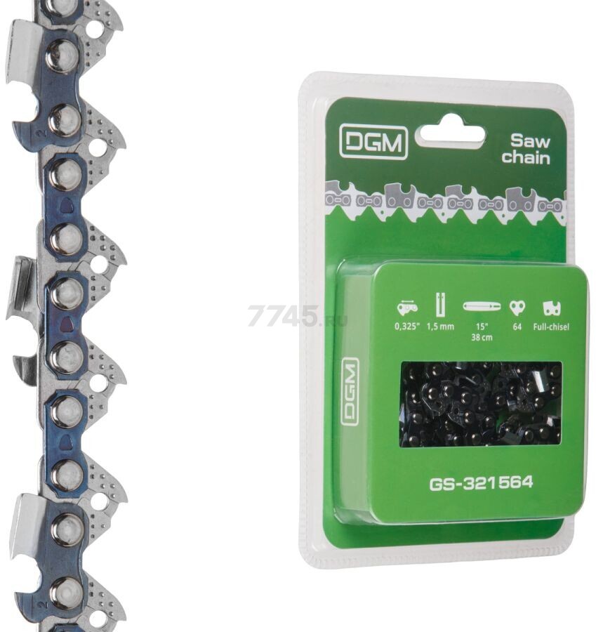 Цепь 38 см 15" 0,325" 1.5 мм 64 звена DGM (GS-321564)