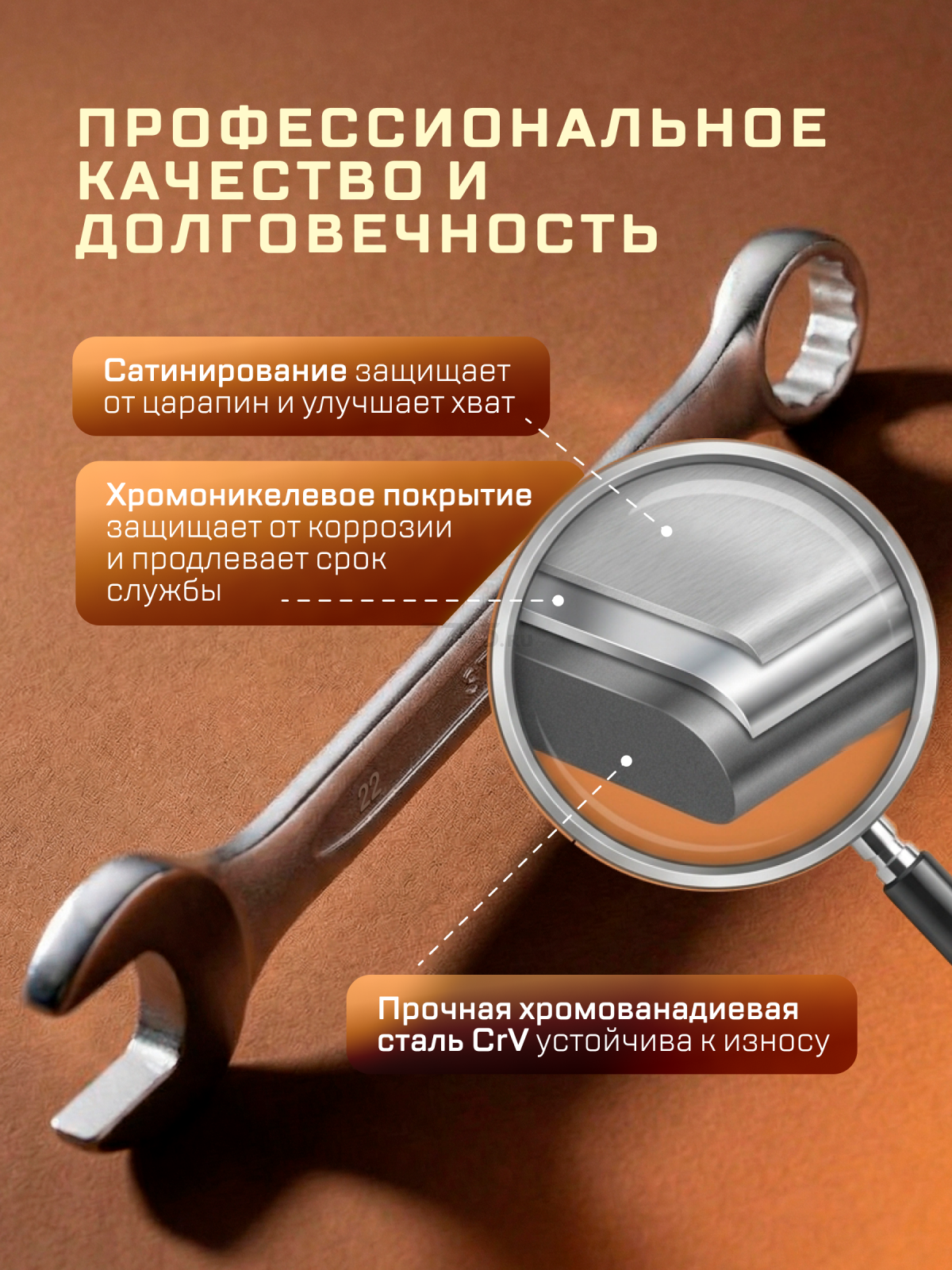 Ключ комбинированный 22 мм STARTUL Master (ST4270-22) - Фото 2