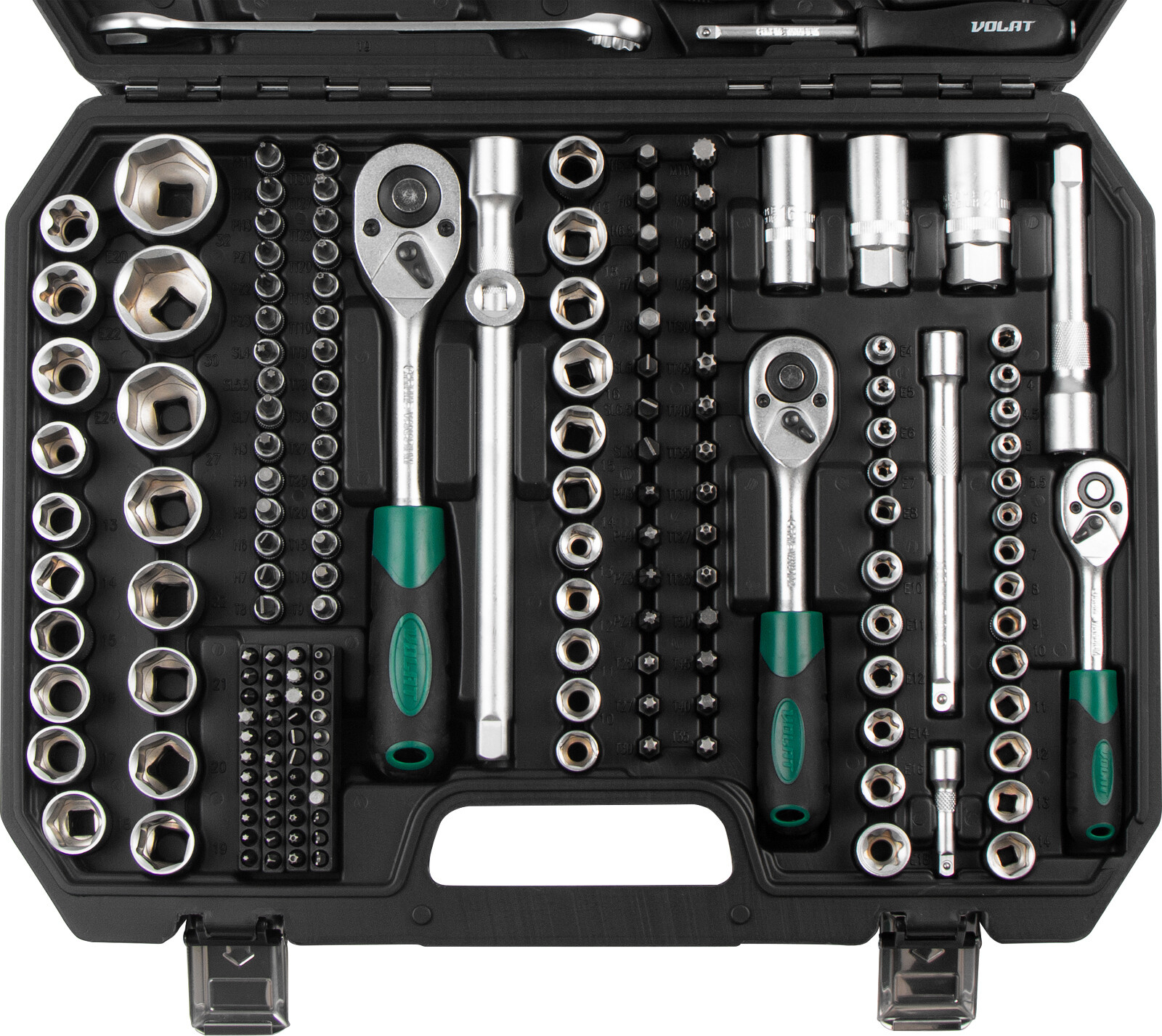 Набор инструментов 1/4", 3/8", 1/2" 6 граней 216 предметов ВОЛАТ (18570-216) - Фото 6