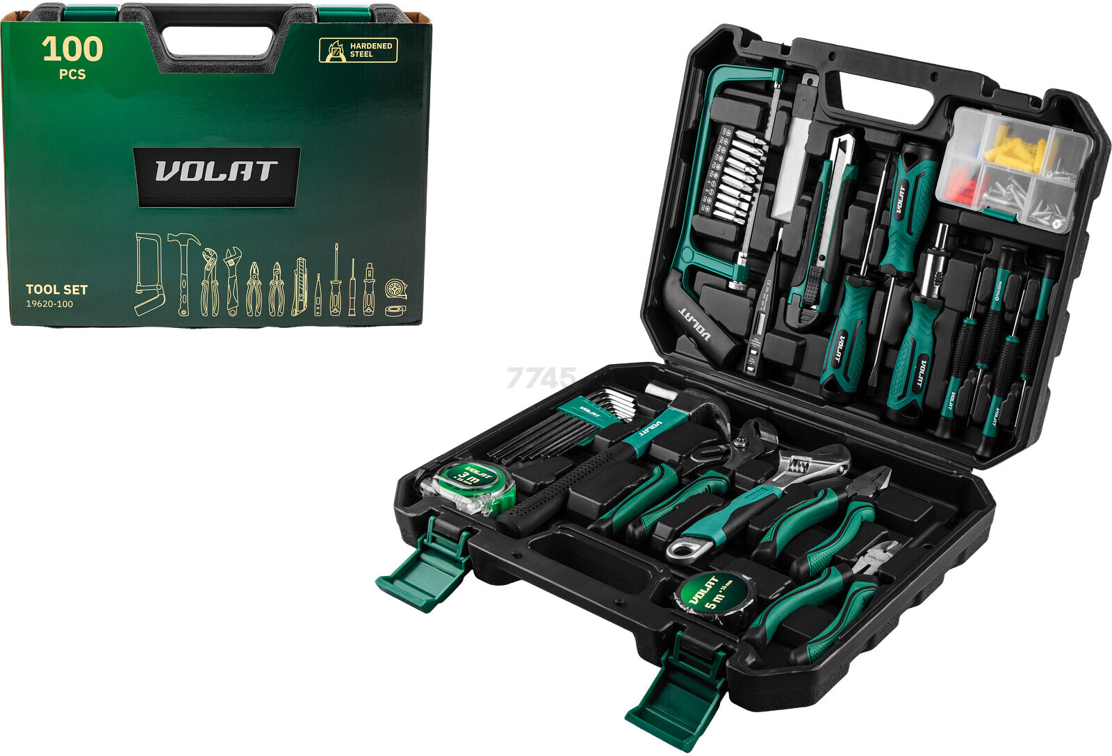 Набор инструментов 1/4" 6 граней 100 предметов ВОЛАТ (19620-100)