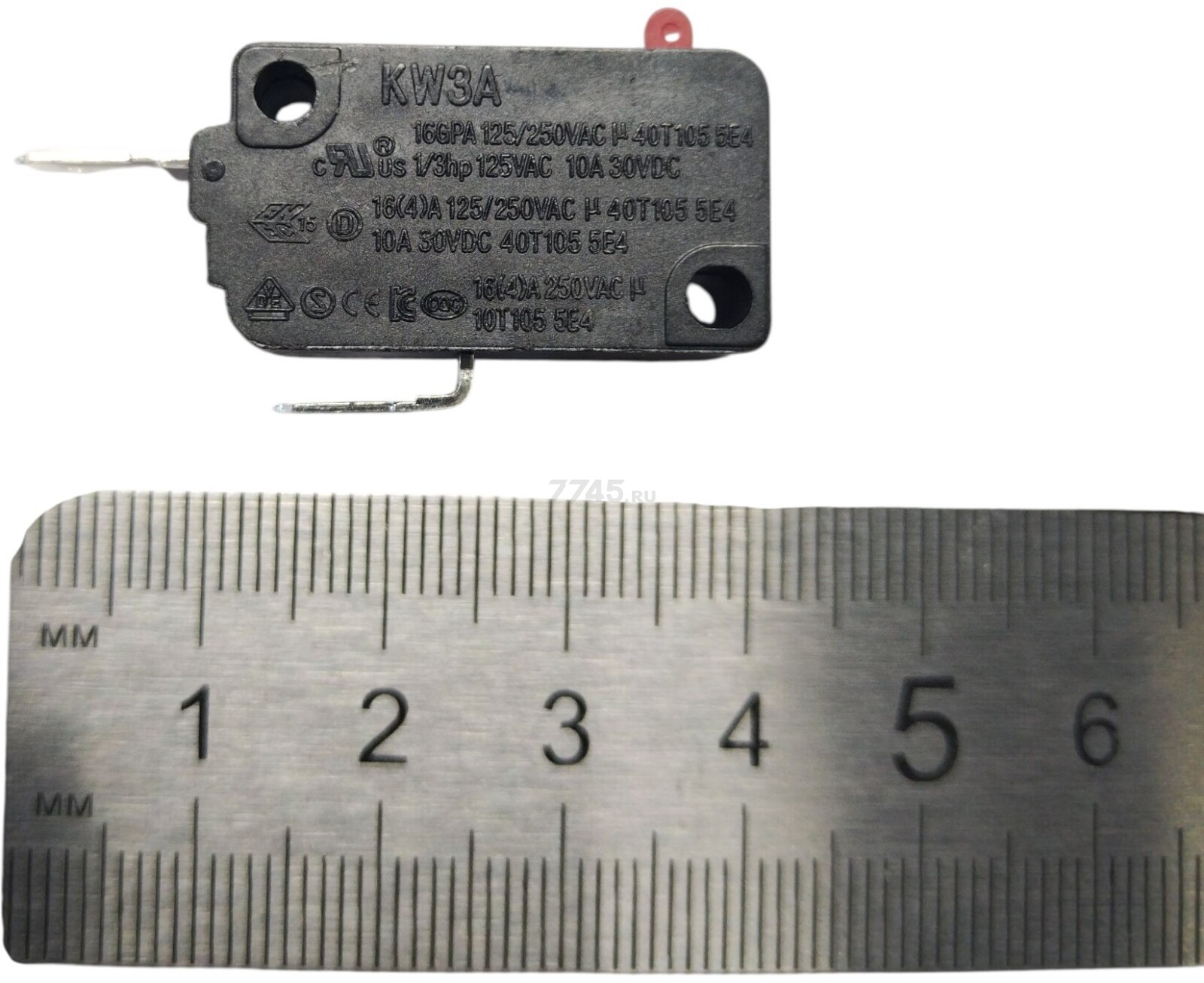 Микровыключатель NO для микроволновой печи NORMANN AMW-940 (A25A23-A-07) - Фото 2