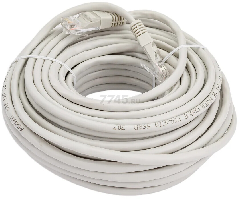 Патч-корд витая пара REXANT U/UTP Cat. 5e 15 м Grey (18-1010) - Фото 2